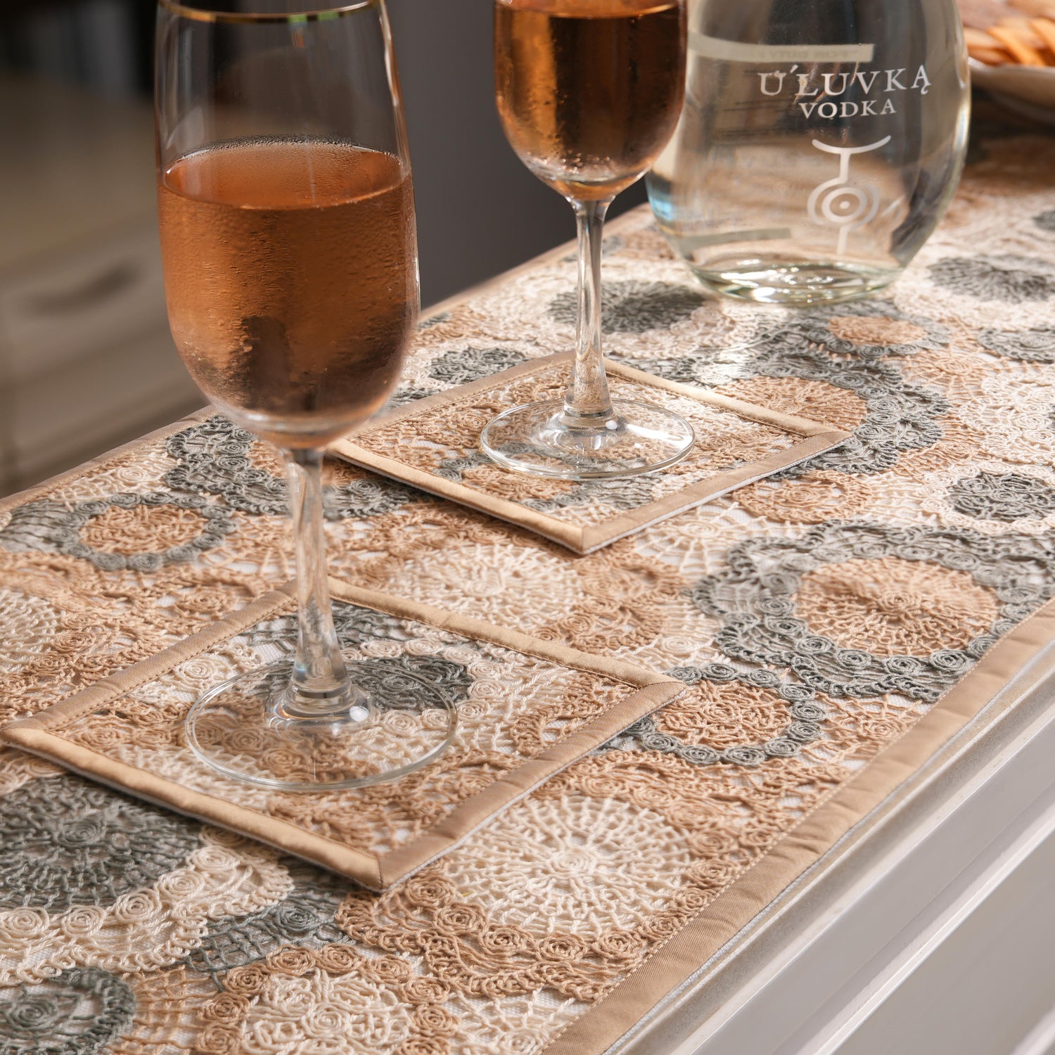 Sip & Stitch Coasters - Sage Green